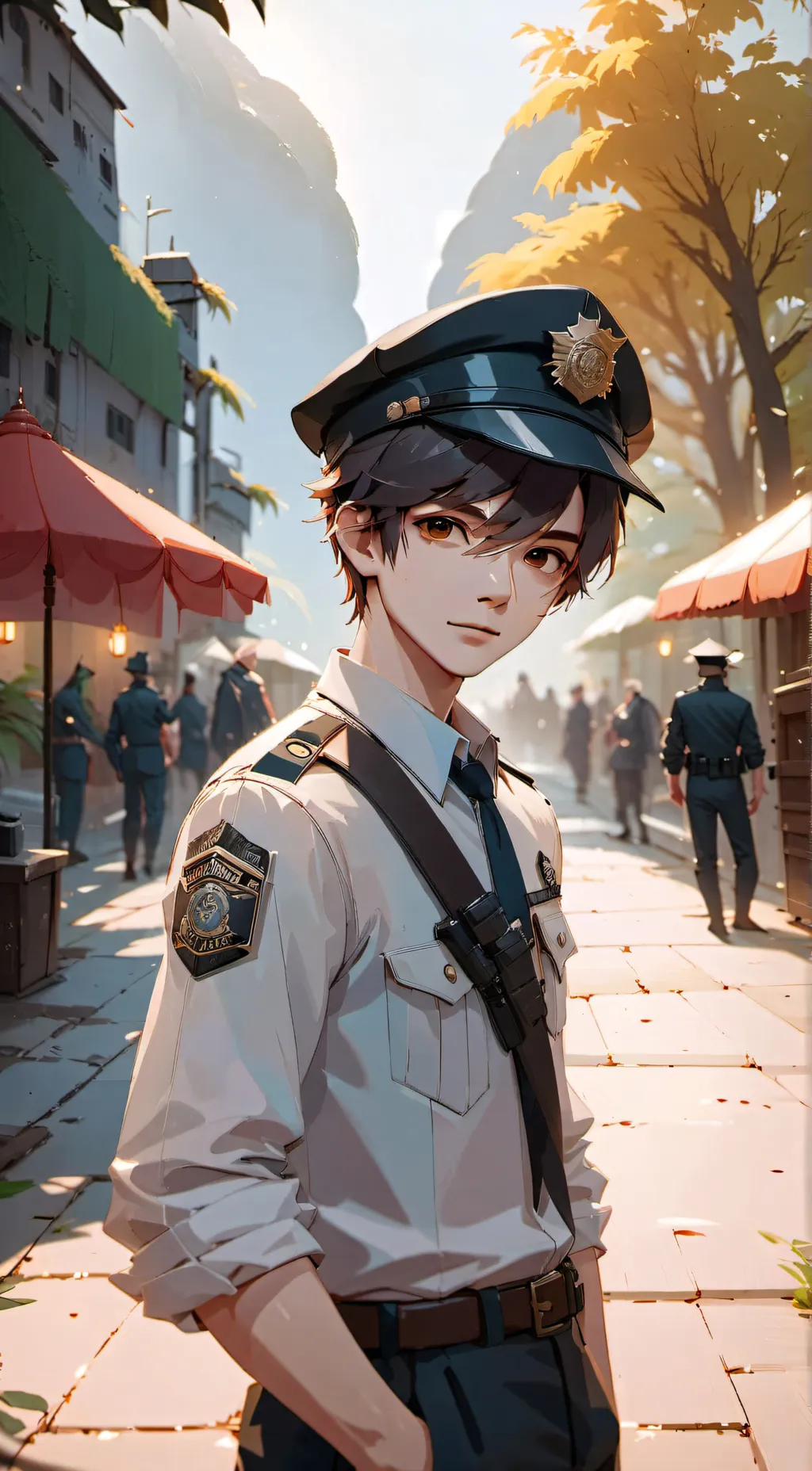 ai character: Police Man background