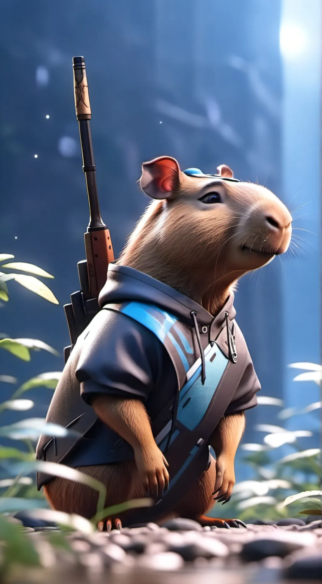 ai character: rich   capibara background