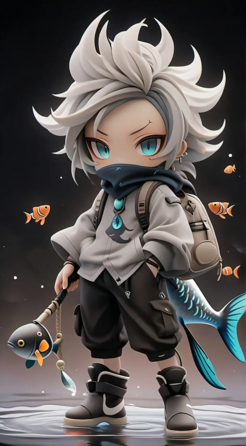 ai character: Aqua background