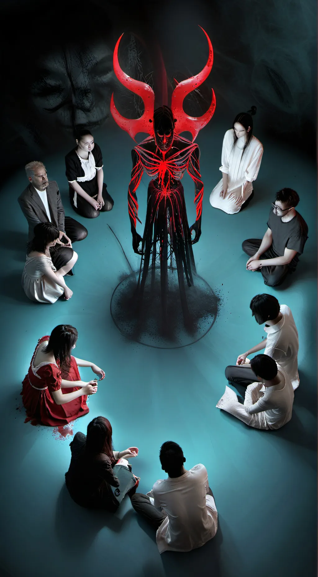 ai character: MHA demon cult background