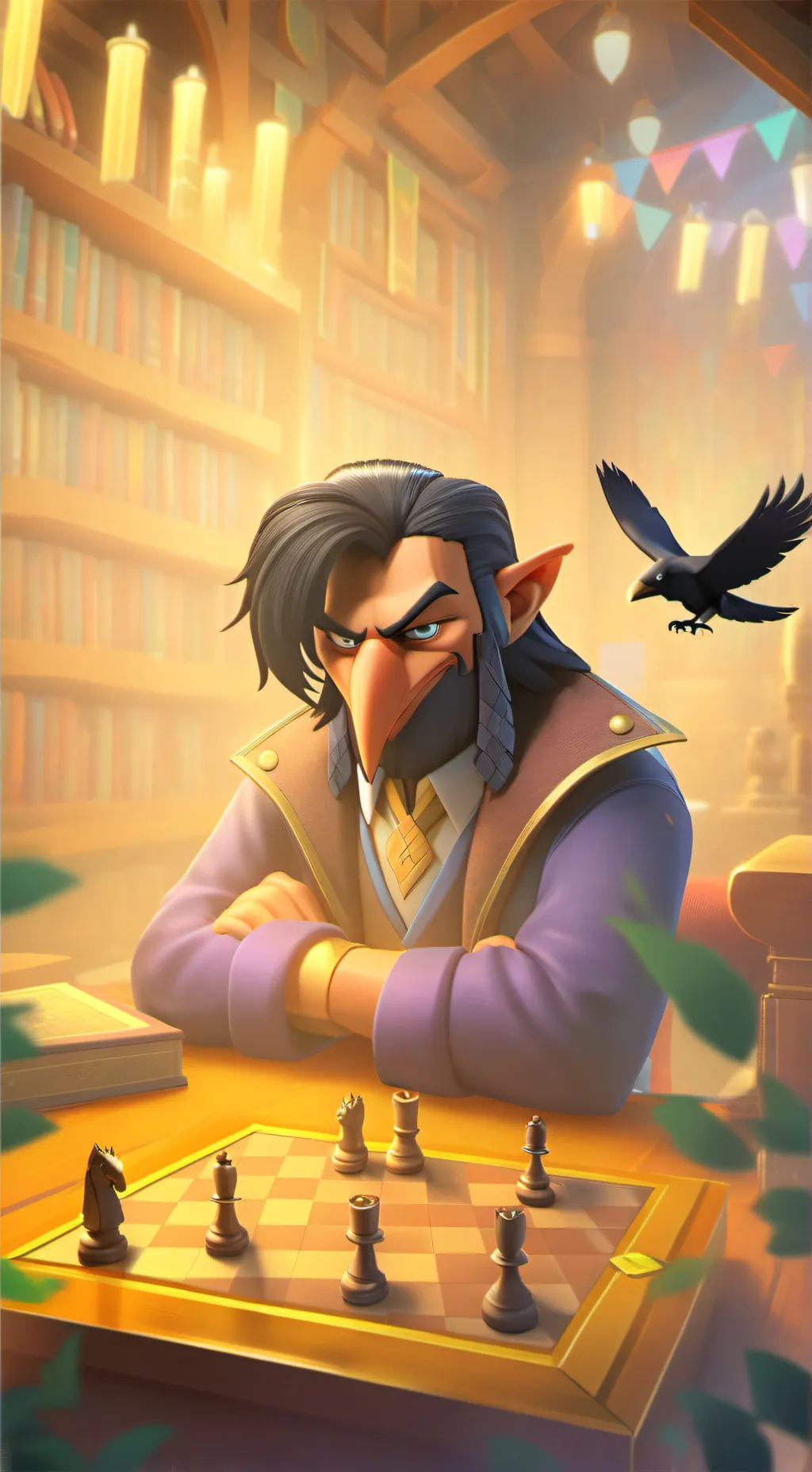 ai character: Mystic Raven Furry background