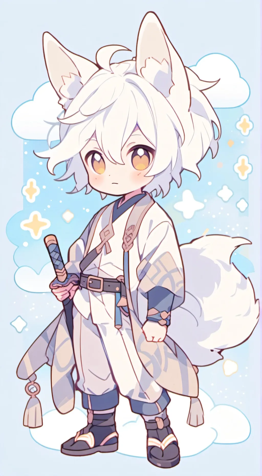 ai character: silver  background