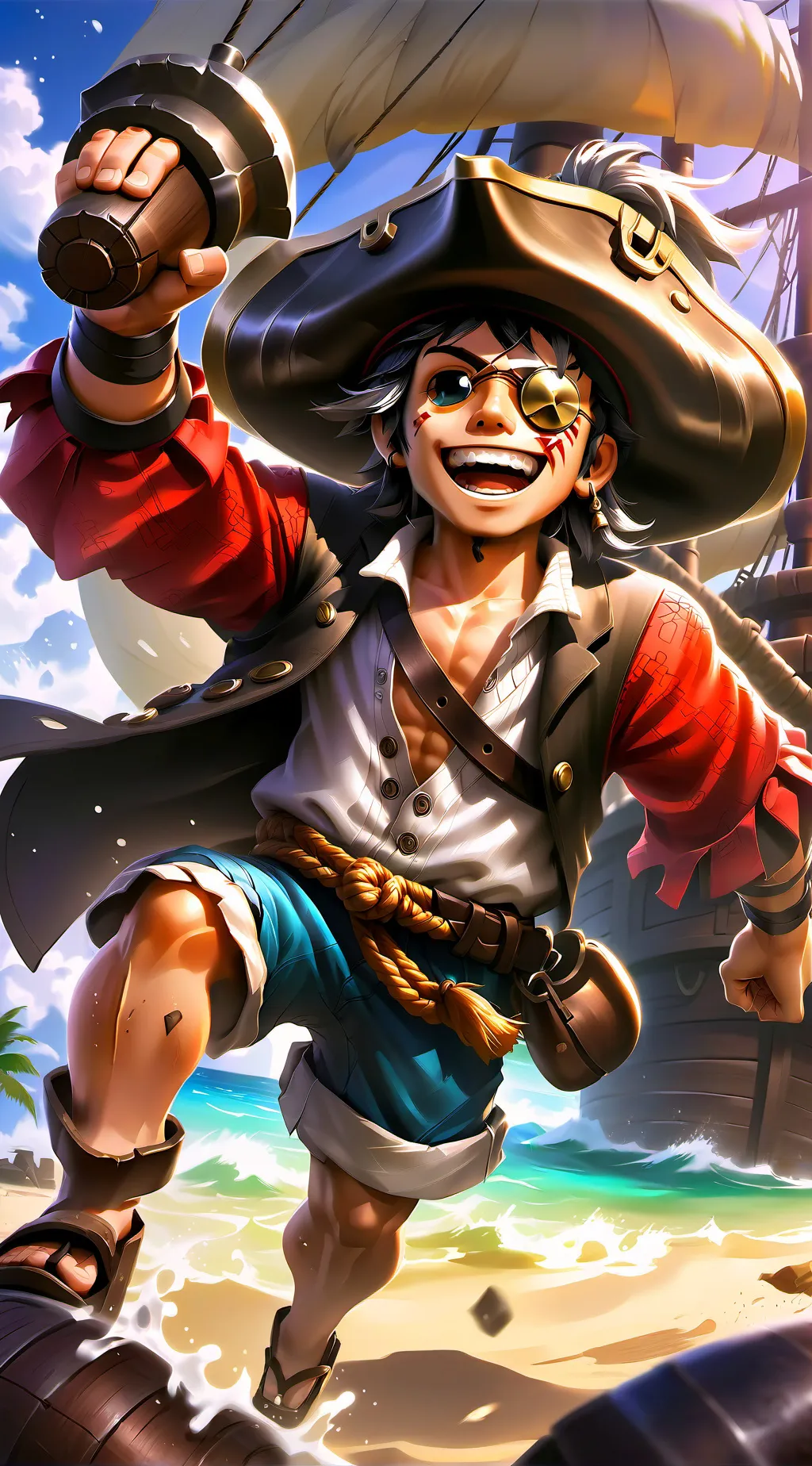 ai character: Monkey D. Luffy background