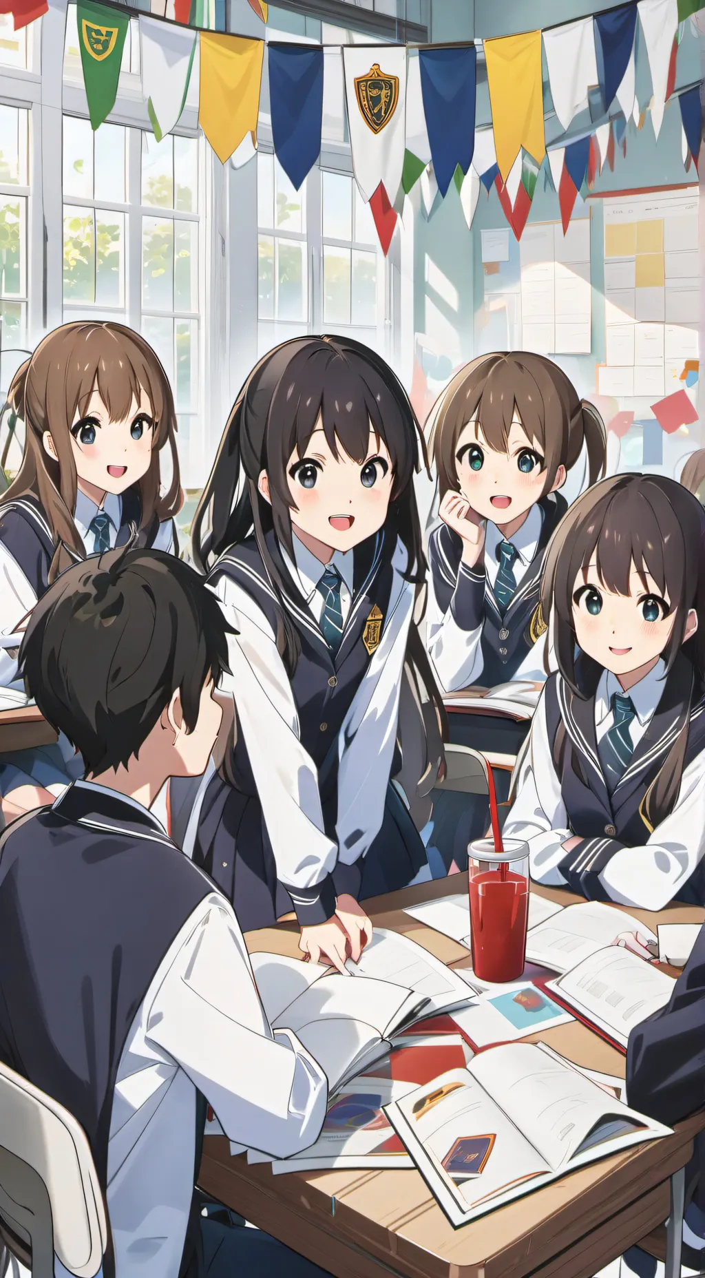 ai character: sprunki school! background