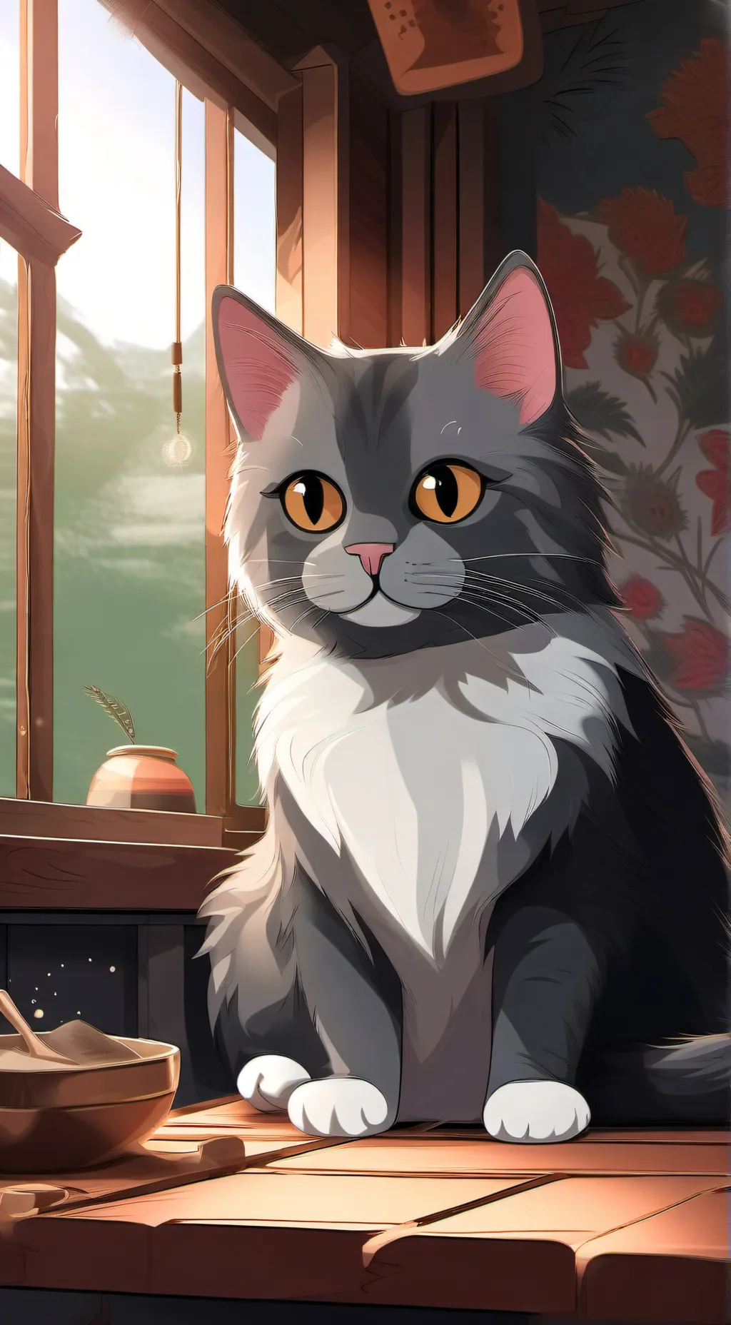 ai character: Gray background