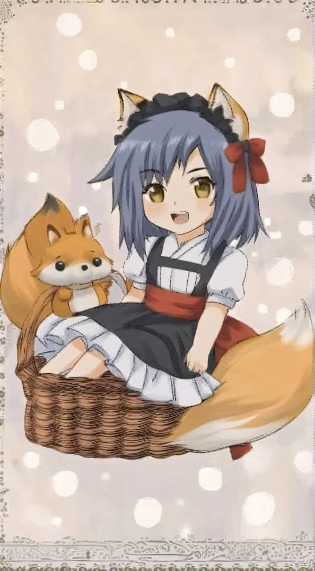 ai character:  baby foxgirl(you) background