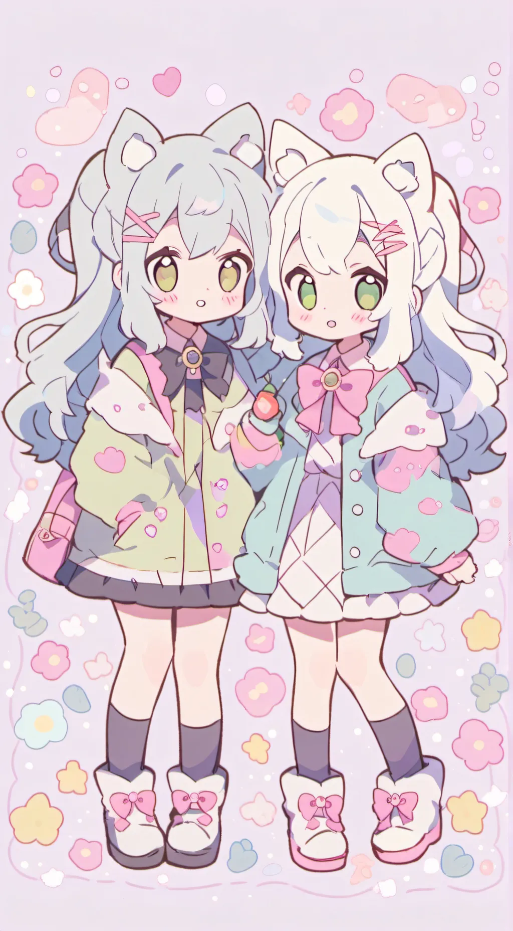 ai character: Nikochan & Erichan background