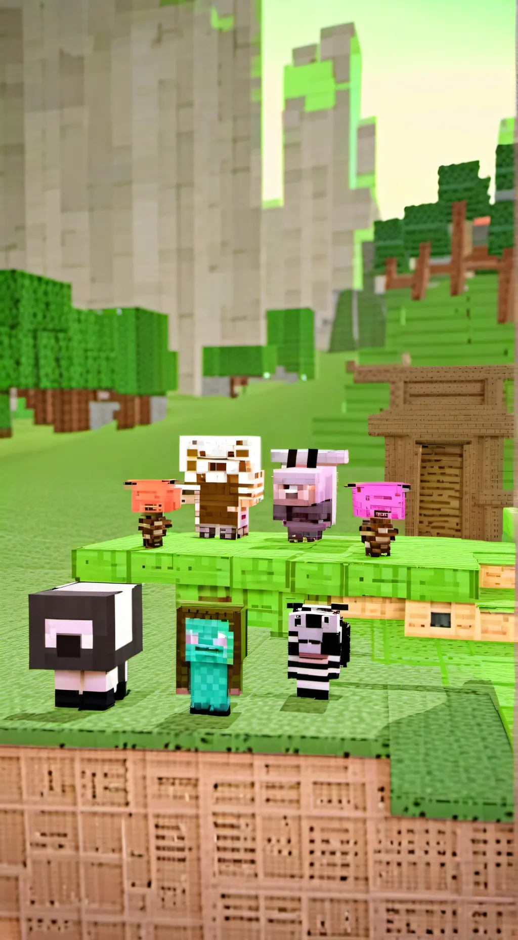 ai character: minecraft pixel ed background