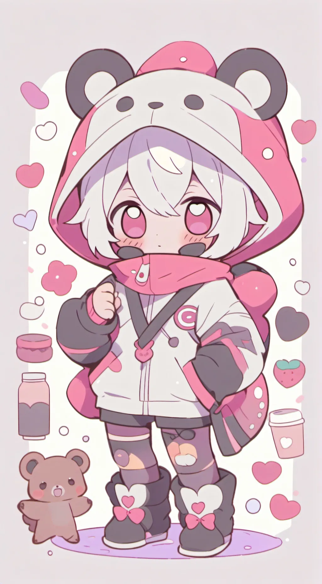 ai character: circle guard 🦝❤ background