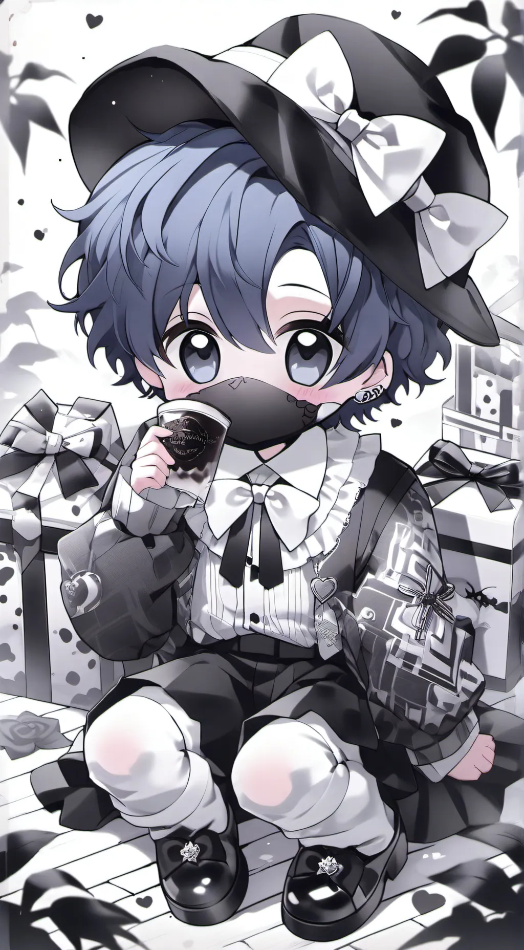 ai character: Shadow milk cookie background