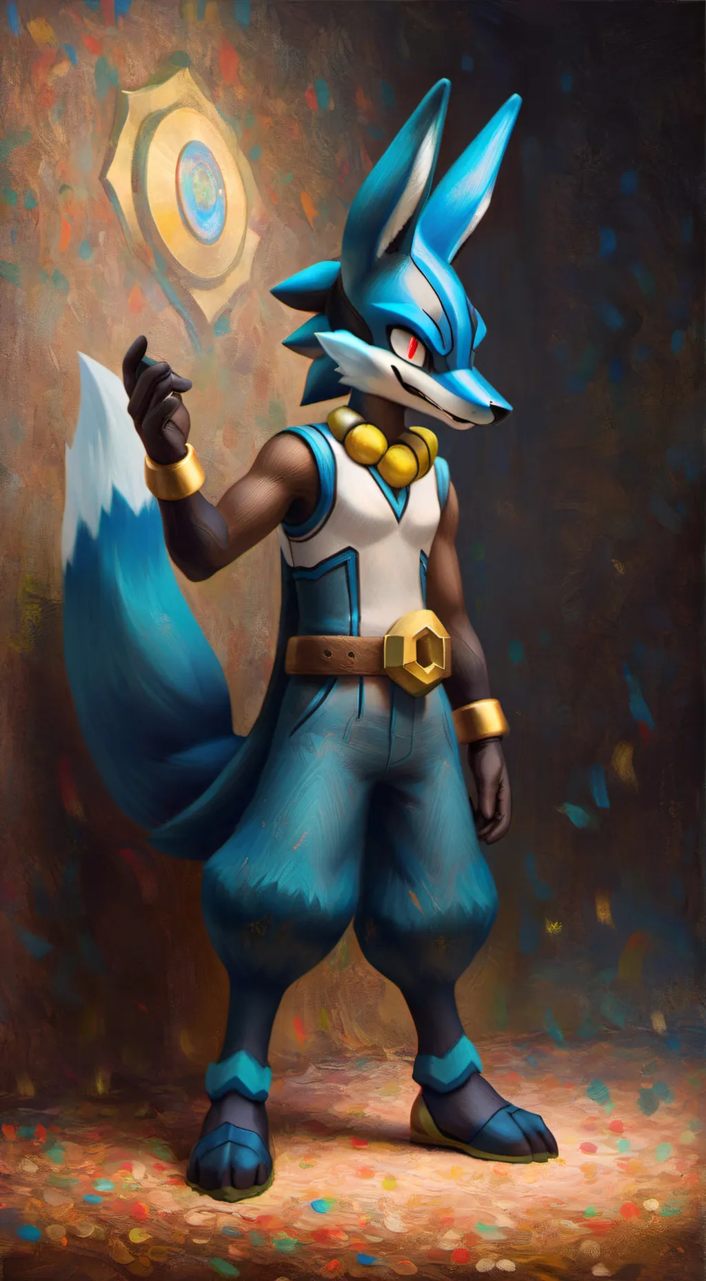 ai character: Lucario  background