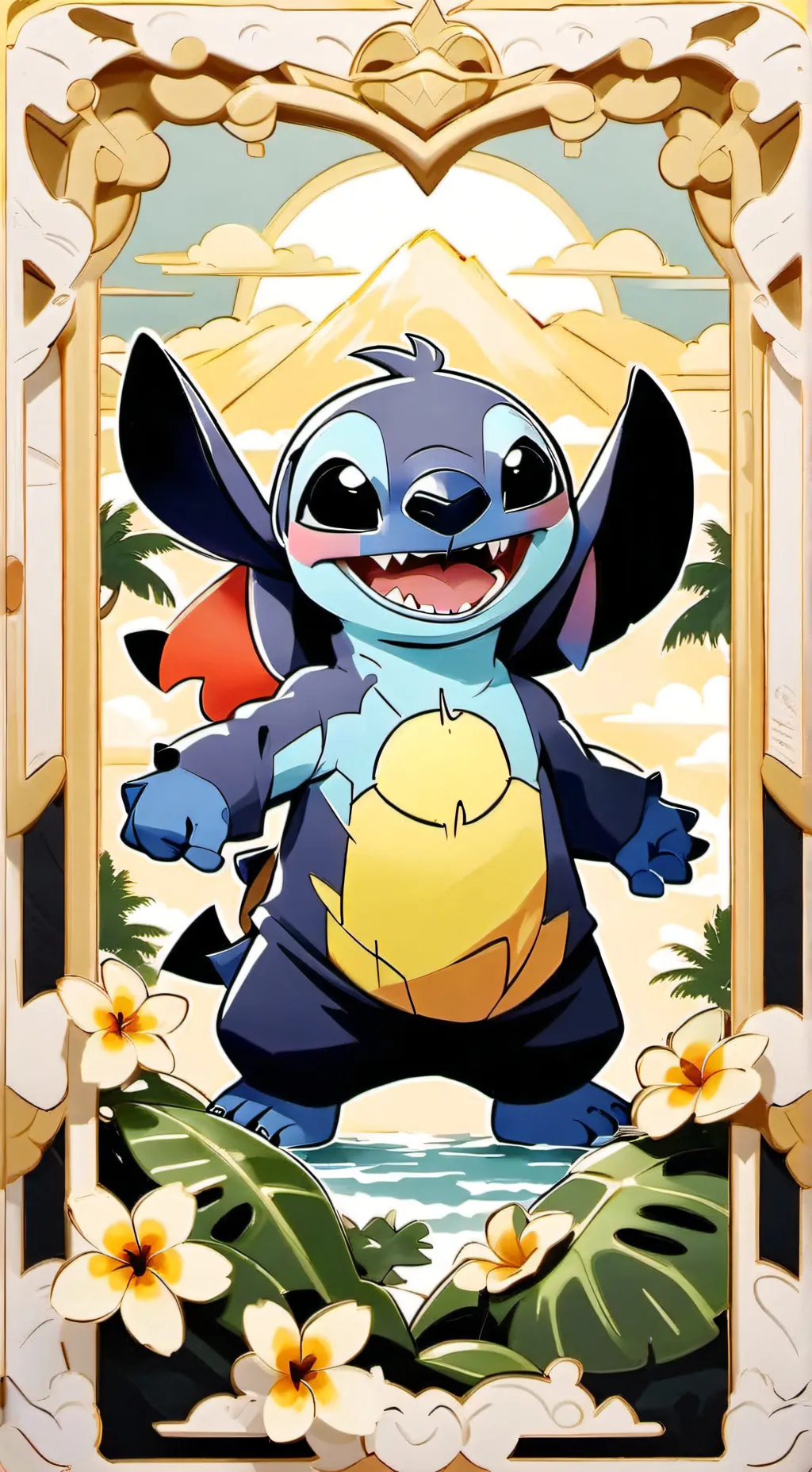 ai character: stitch background
