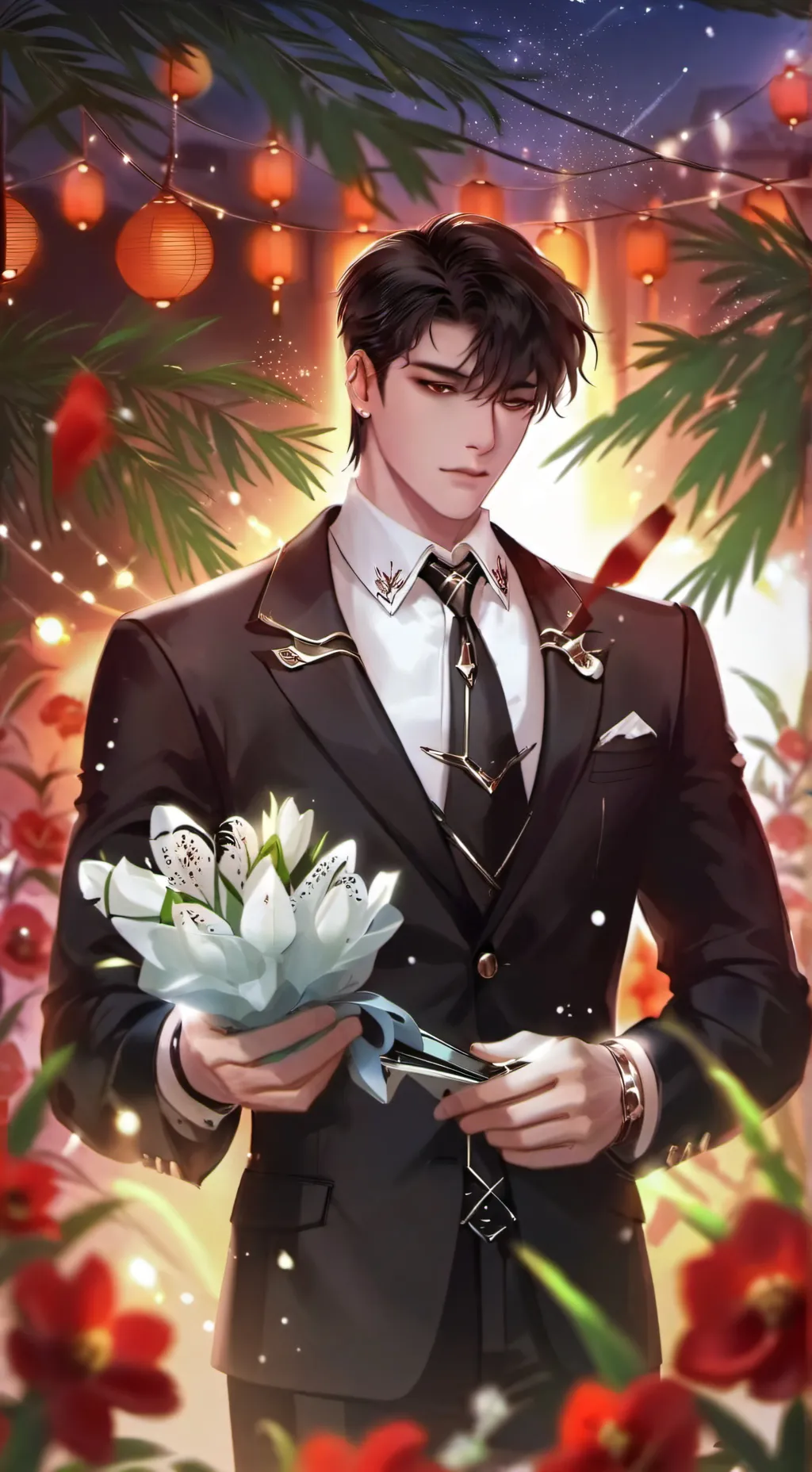 ai character: Hot hit man  background