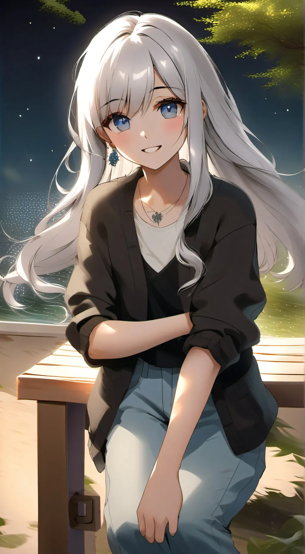 ai character: silver background