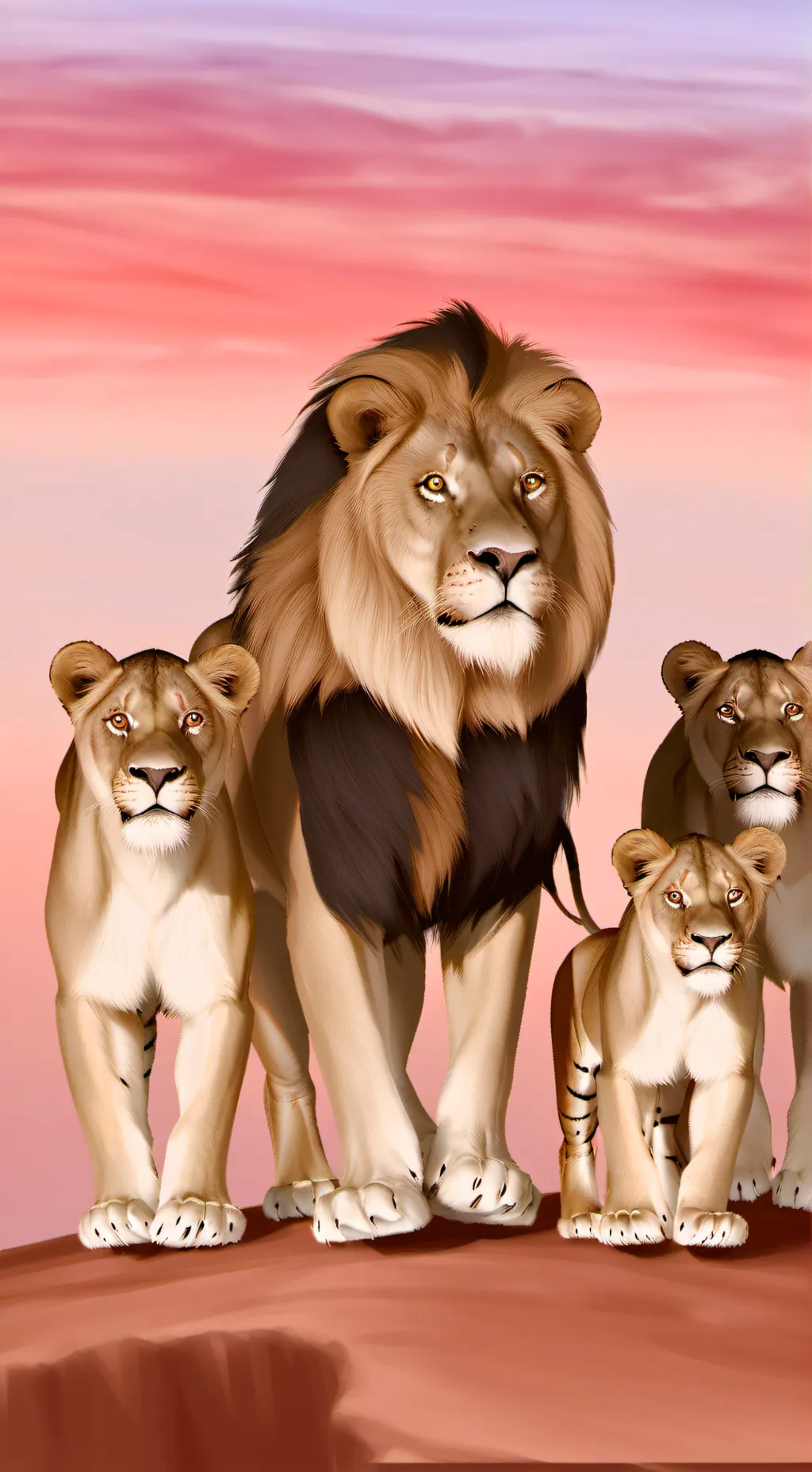 ai character: ["A Lions Pride"] background