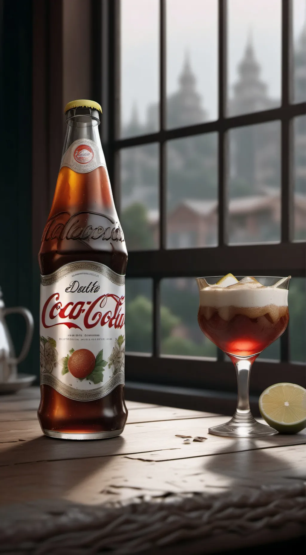 ai character: coca colain background