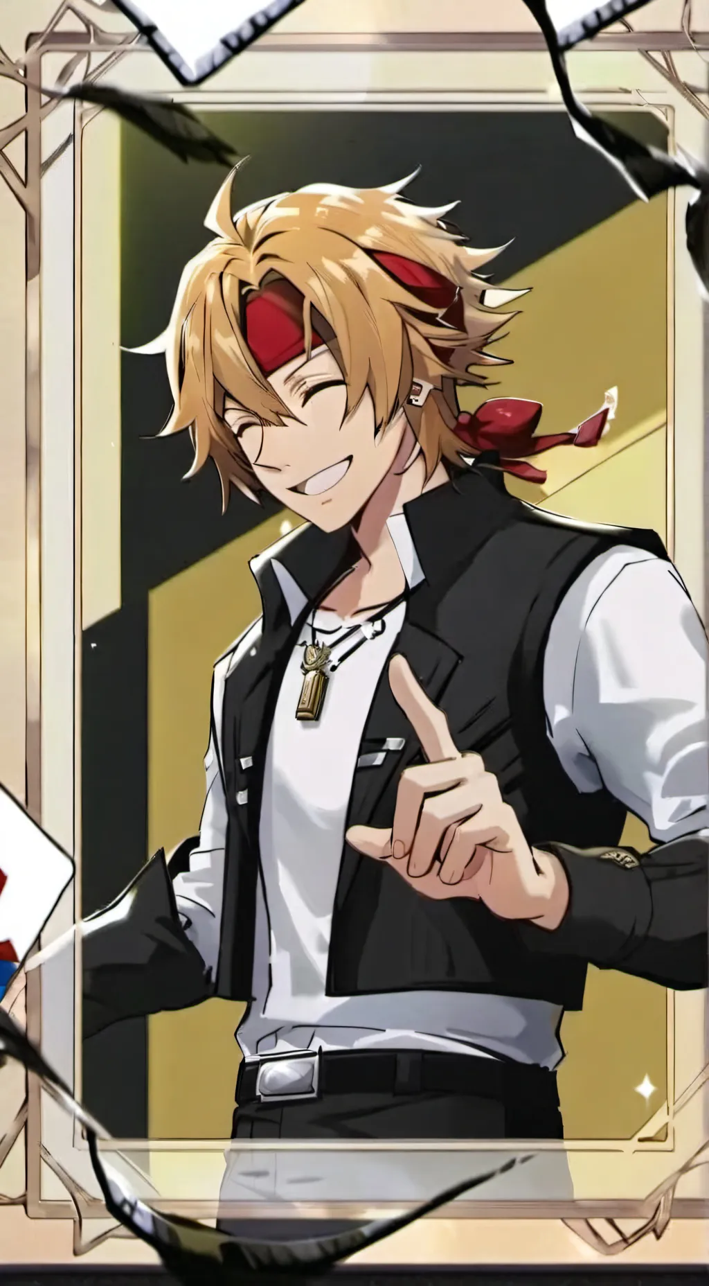 ai character: Danki 🔱⚜️⚡✨ background