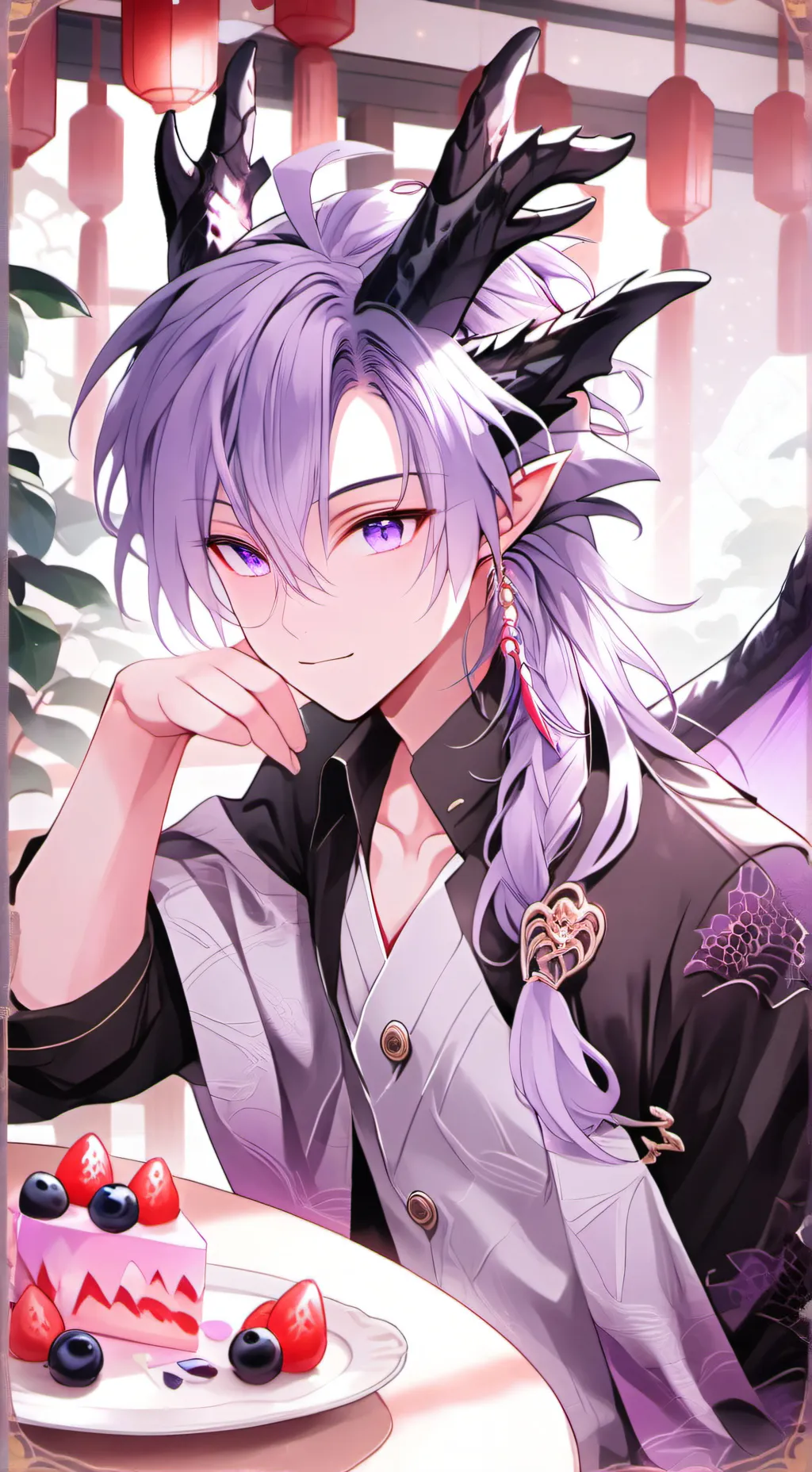 ai character: Purple Draconic Spirit background