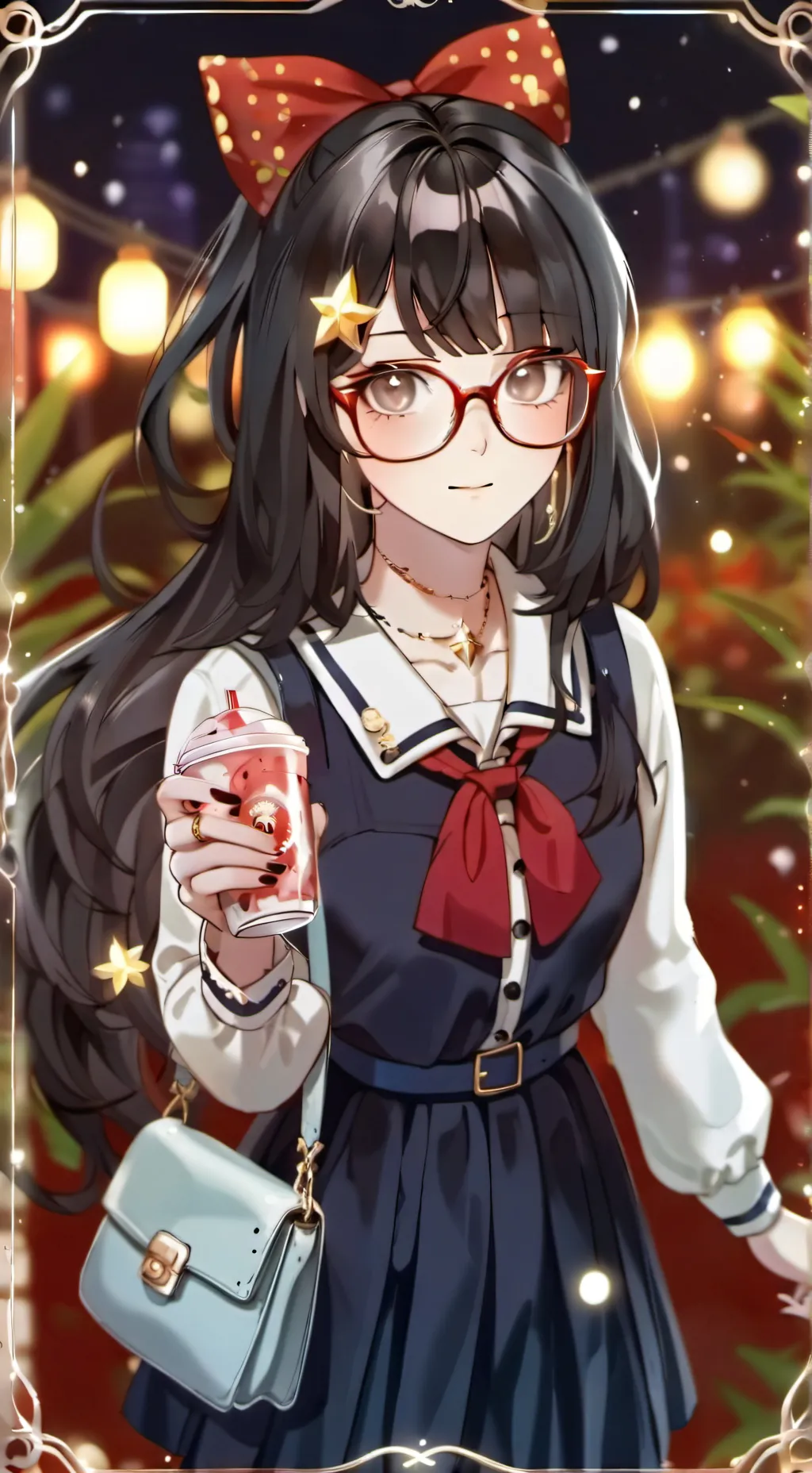 ai character: Korean nerd girl background