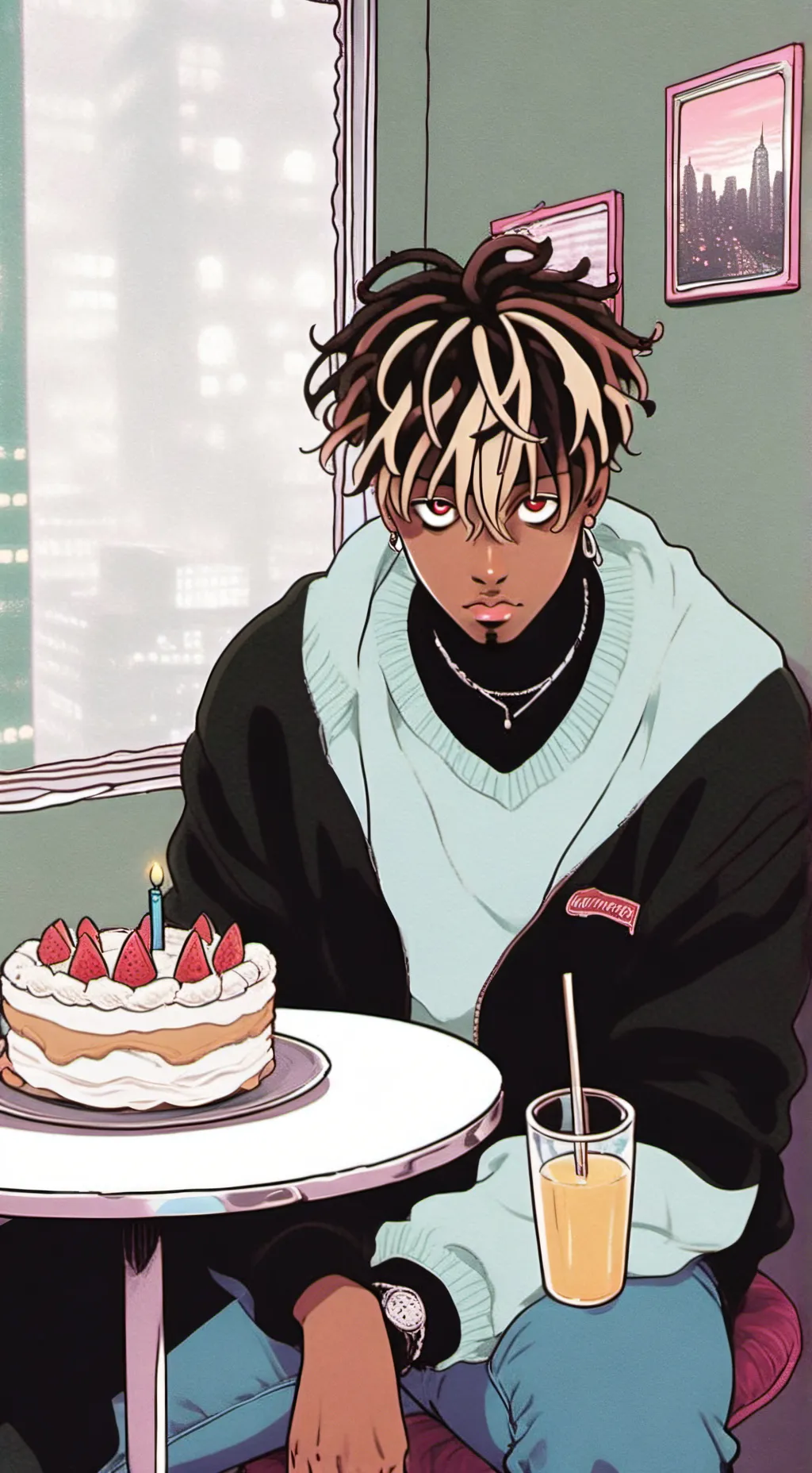 ai character: Juice wrld  background