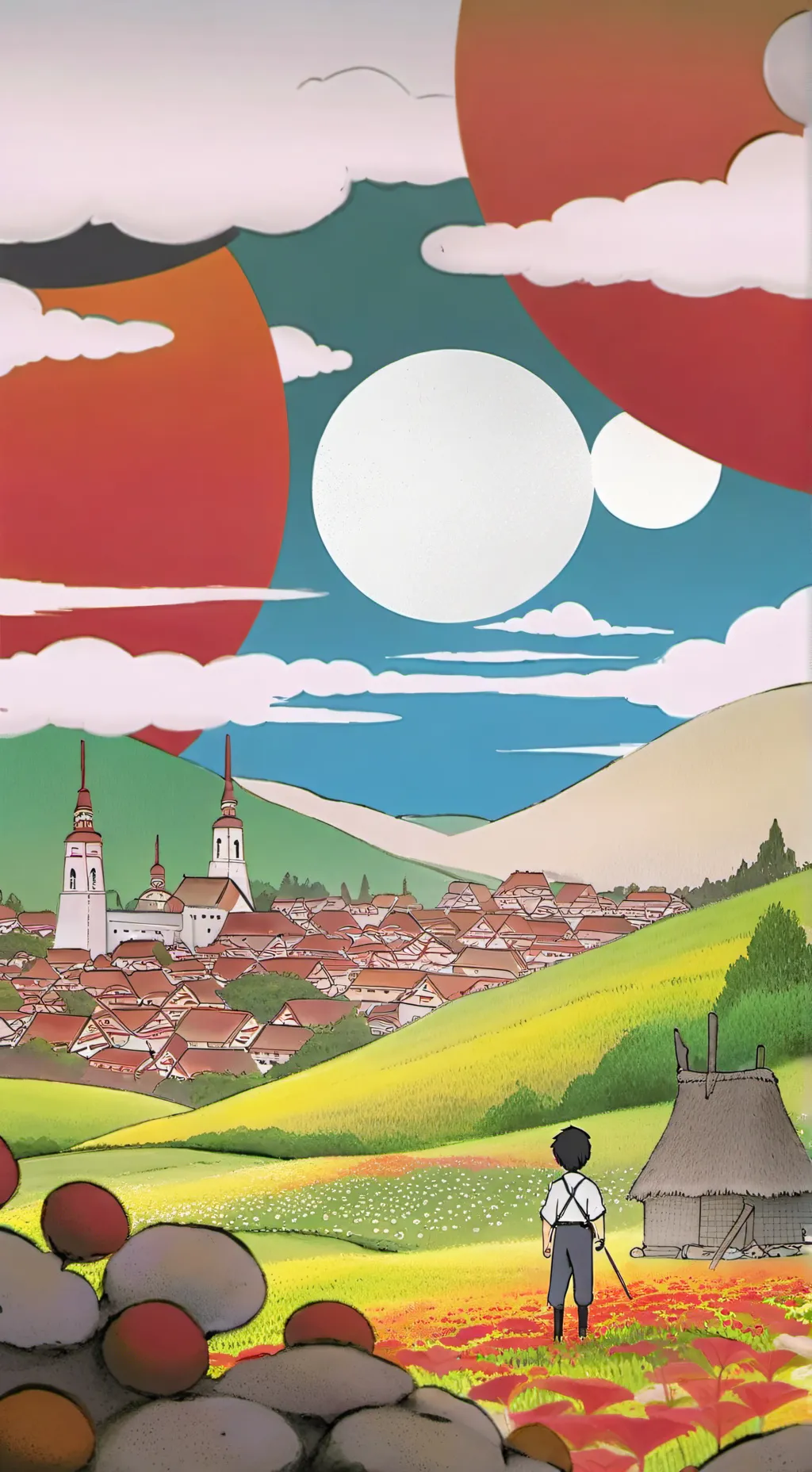 ai character: Taro mercadinho background