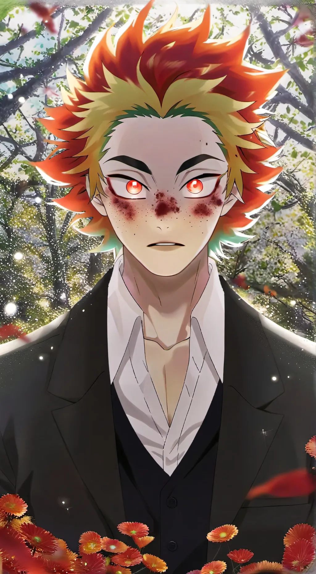 ai character: red Goku  background