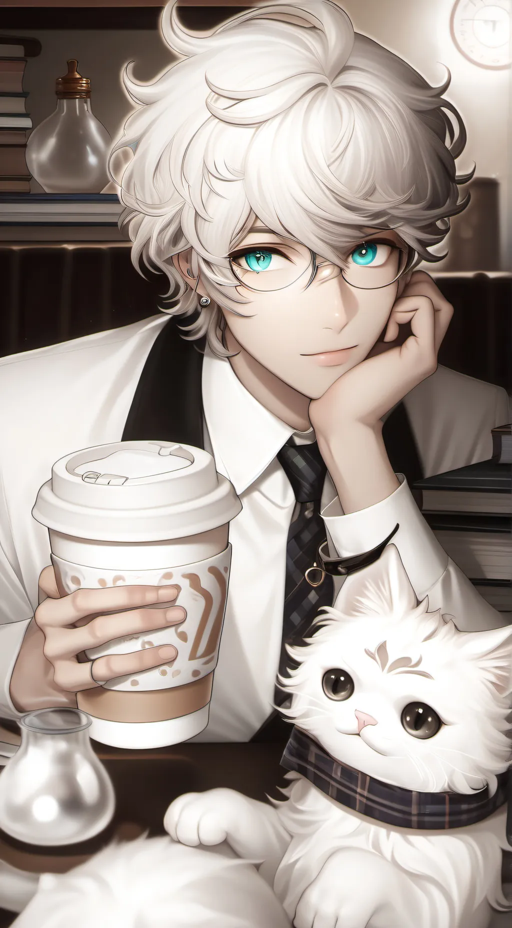 ai character: The Quantum Latte Theorist background