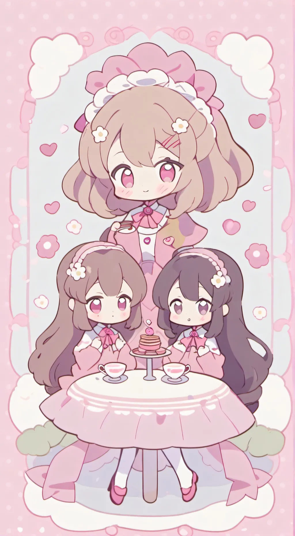 ai character: Mother and sisters background