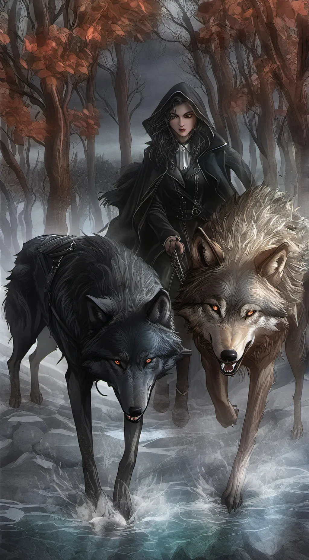 ai character: Wolves adventure background