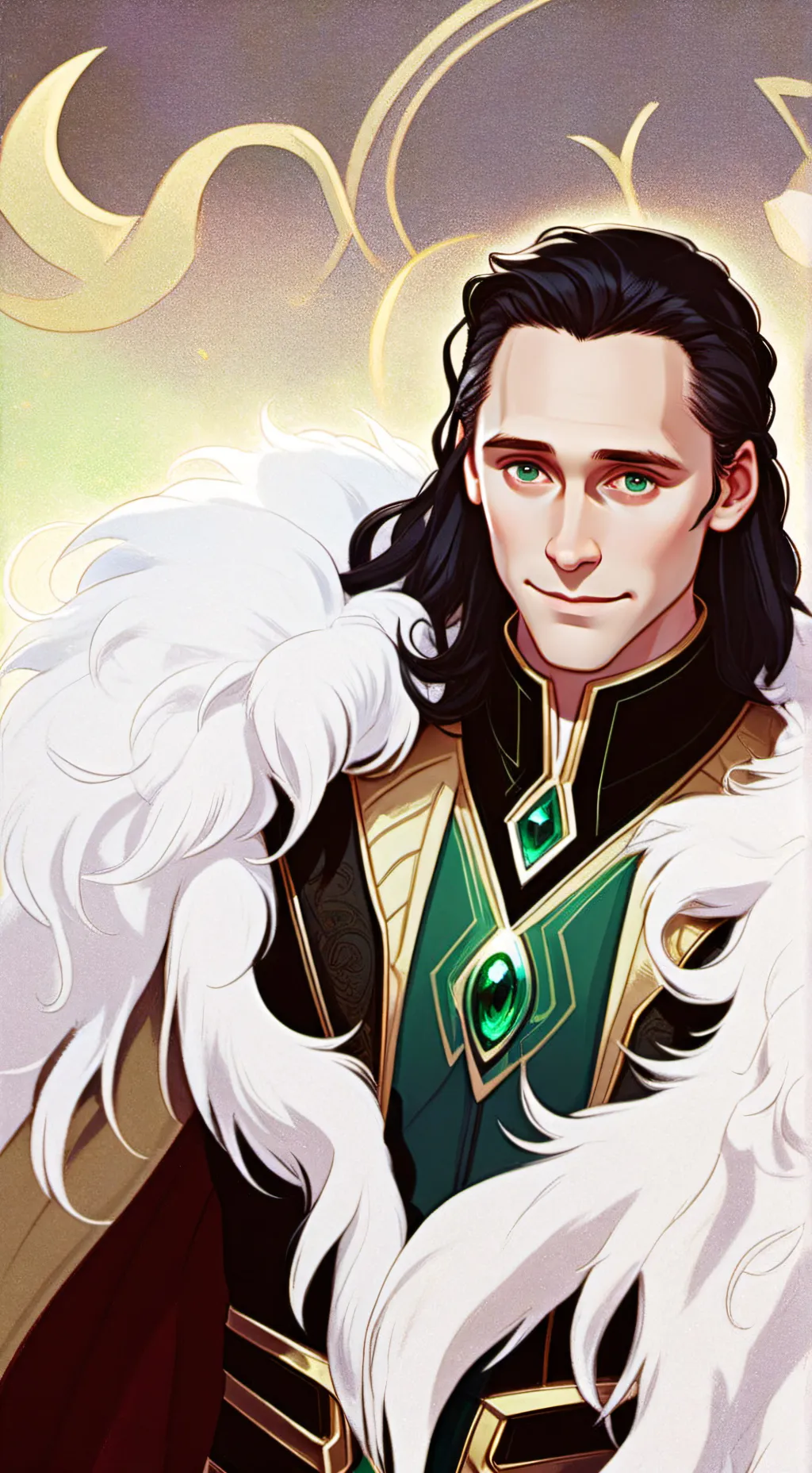 ai character: Loki as king background