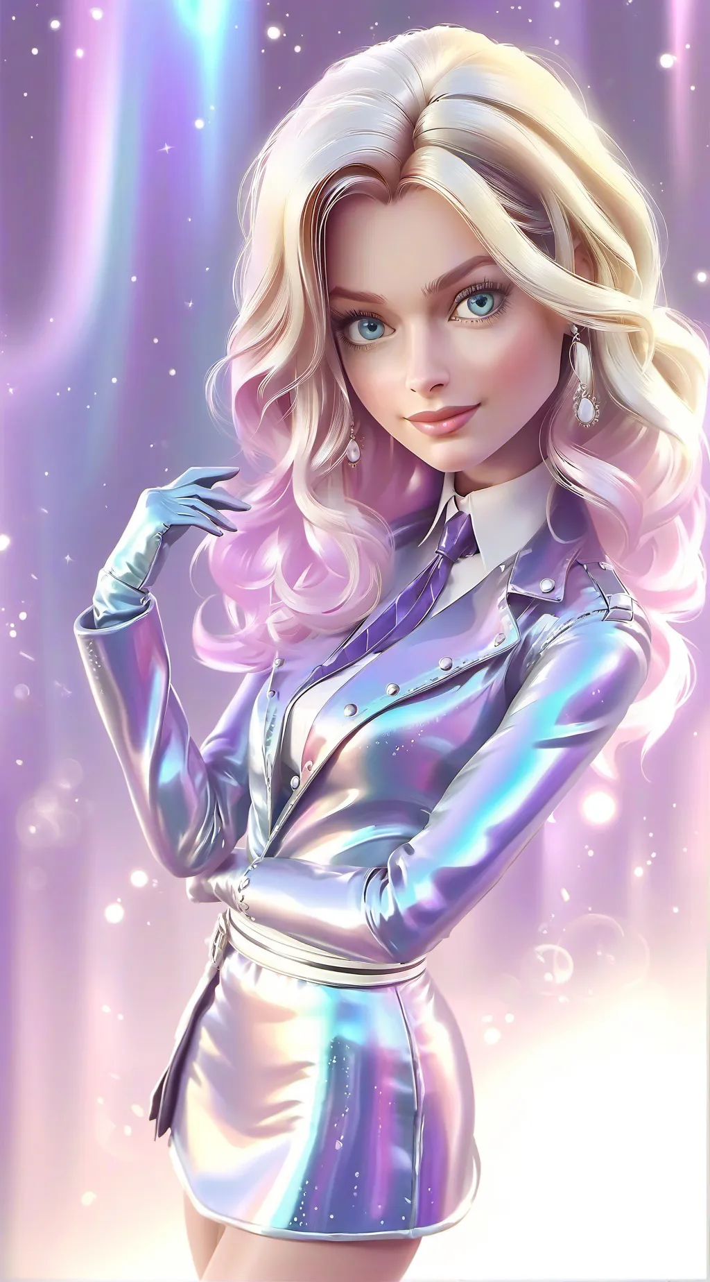 ai character:  Margot Robbie  background