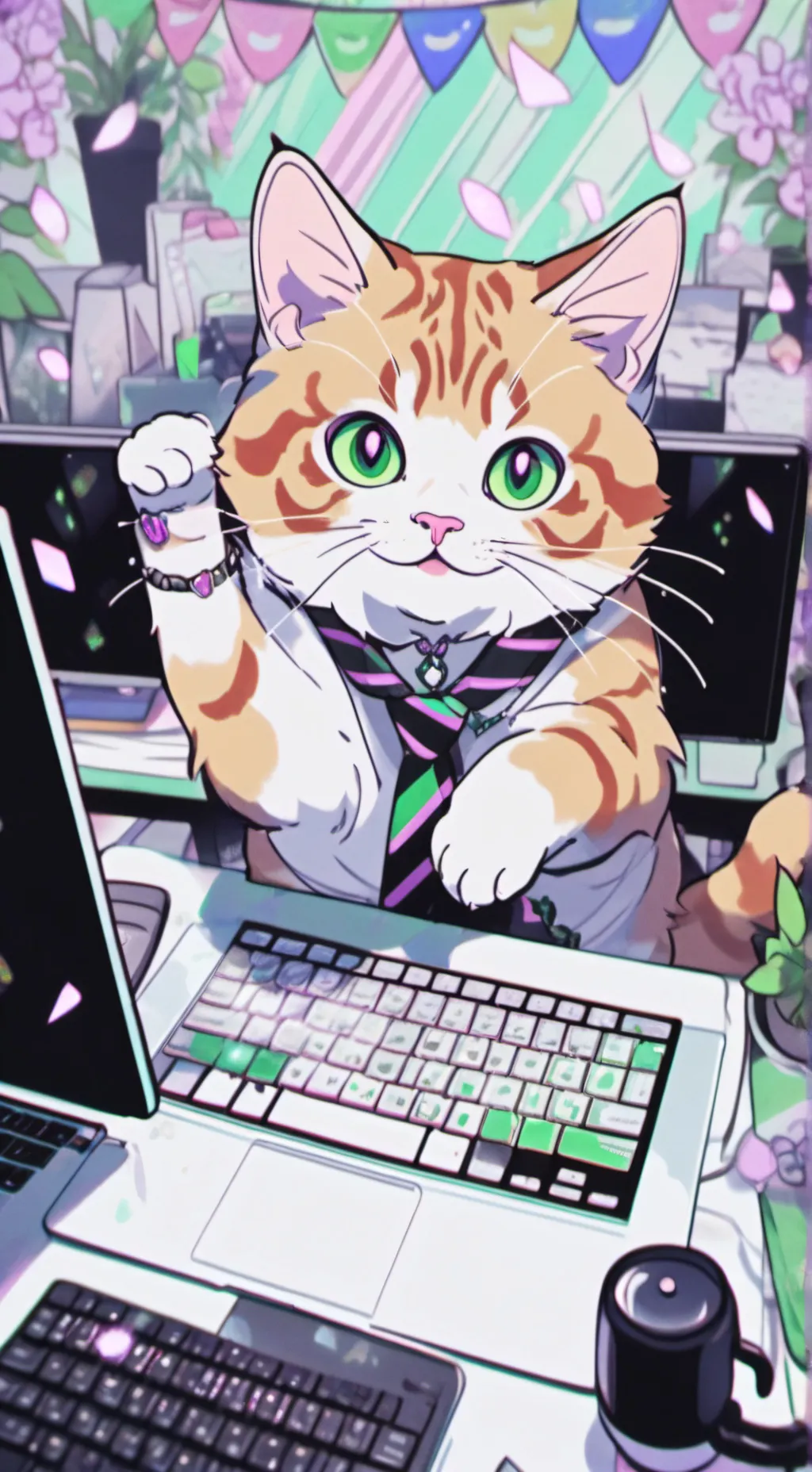 ai character: Orangey McFluffing background