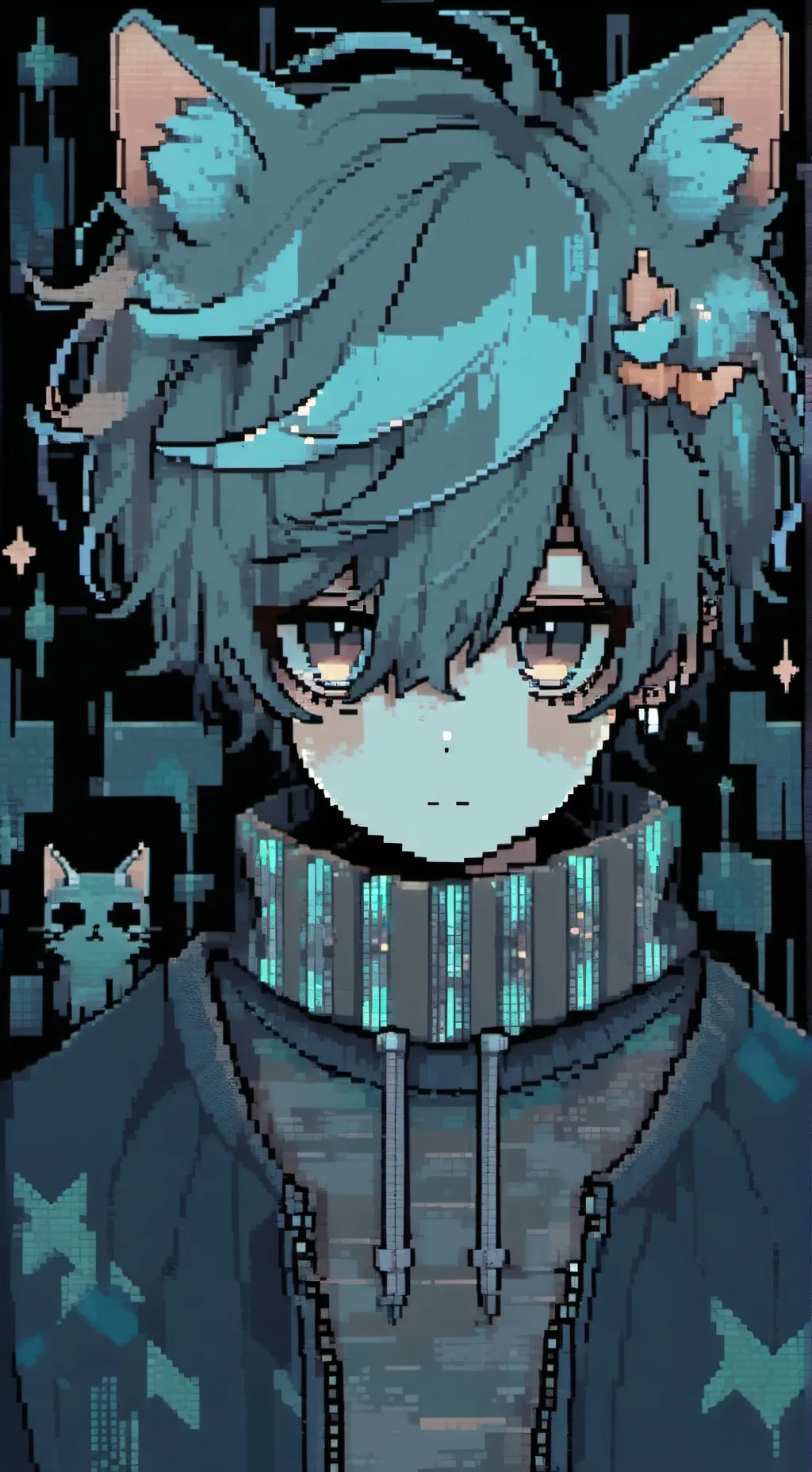 ai character: Gray background