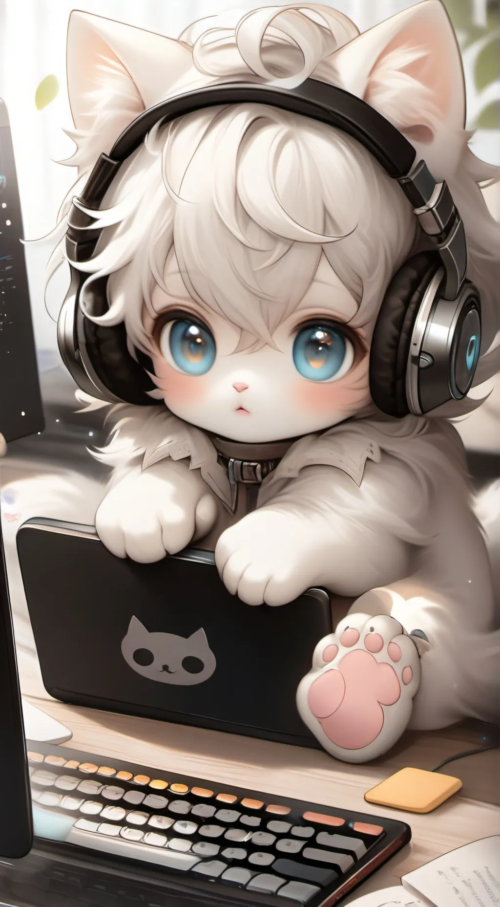 ai character: GreyGlitch background