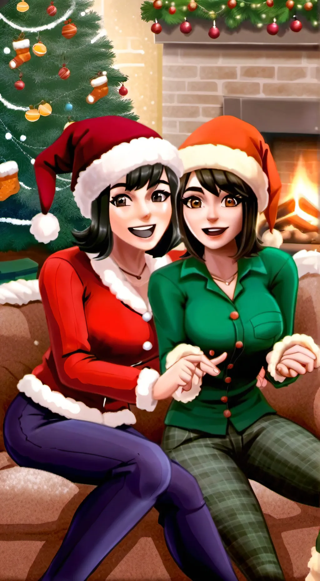 ai character: Noelle and Belle  background