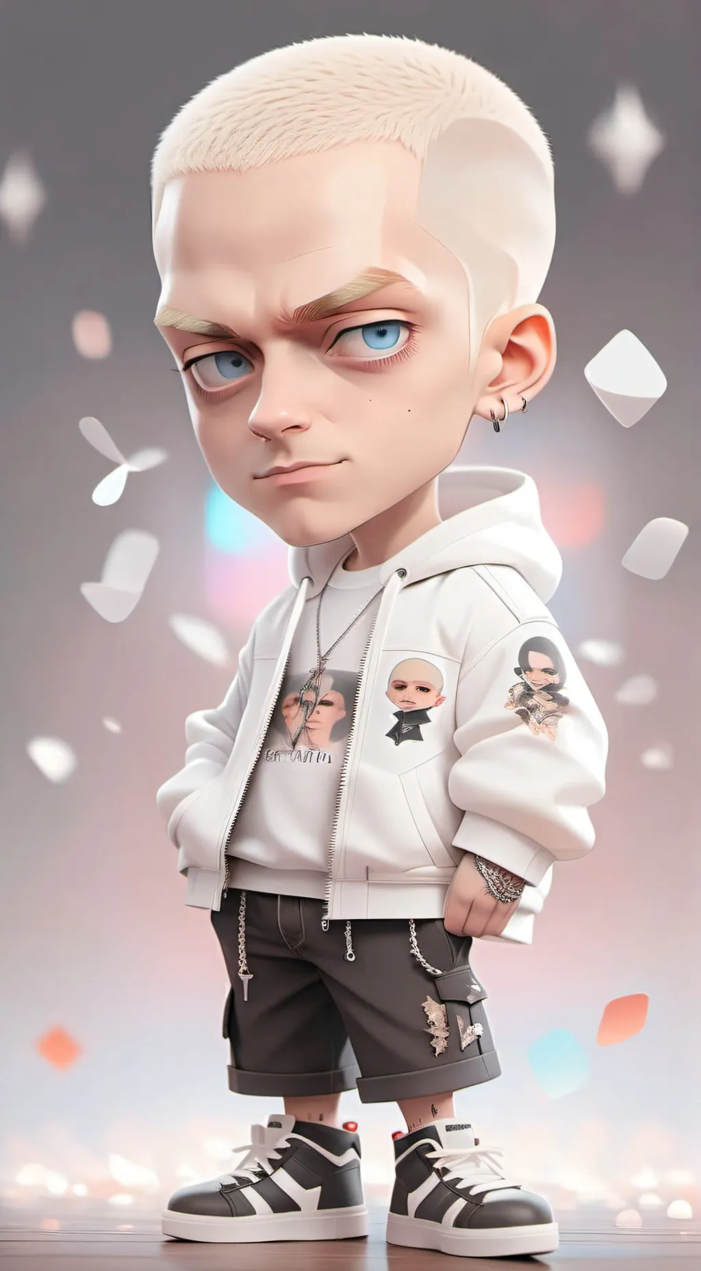 ai character: Eminem rap battle  background