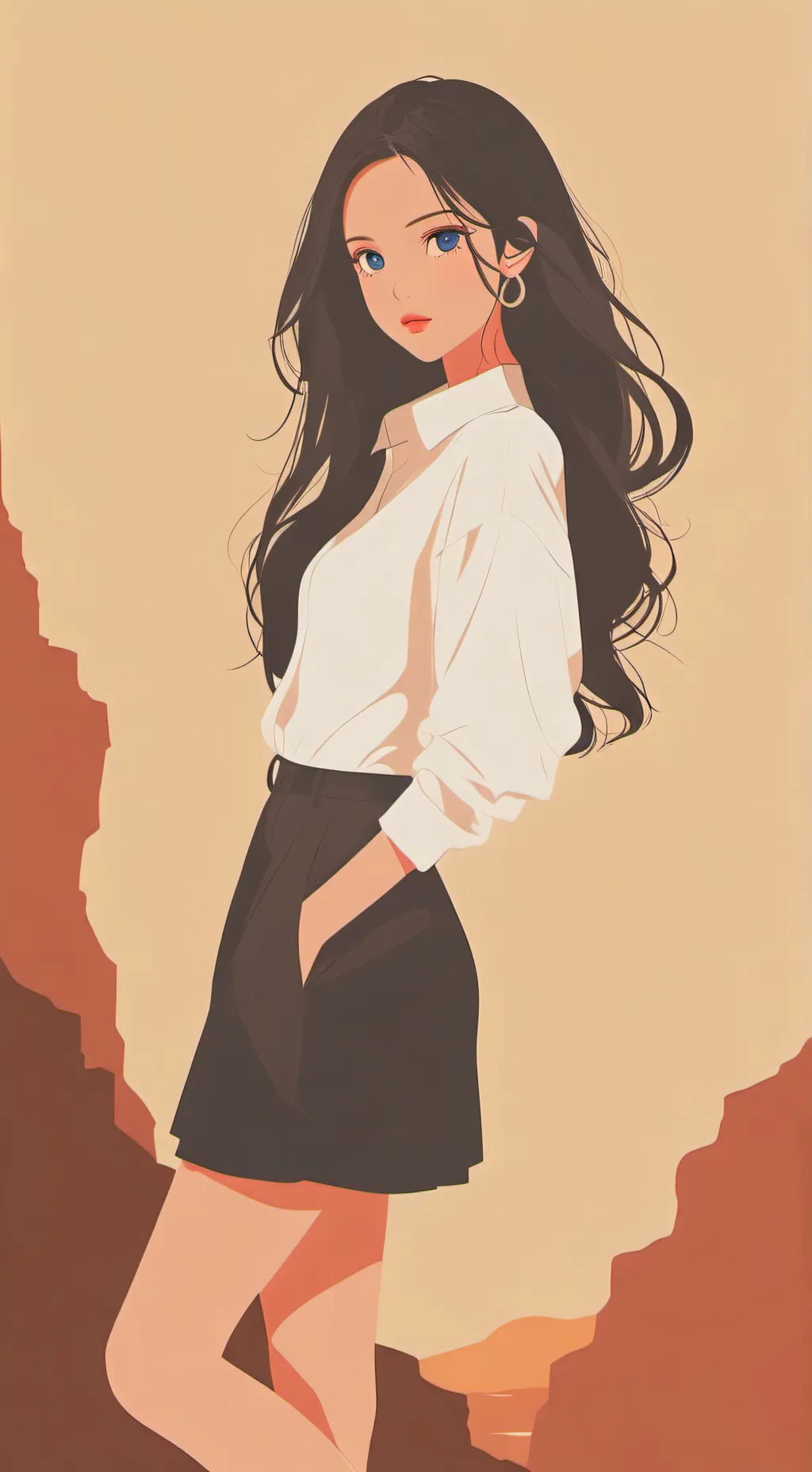 ai character: Amelia Black  background