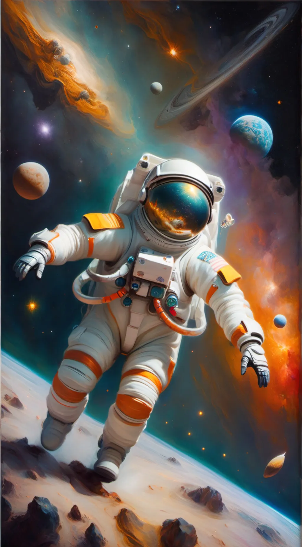 ai character: astronauta perdido background