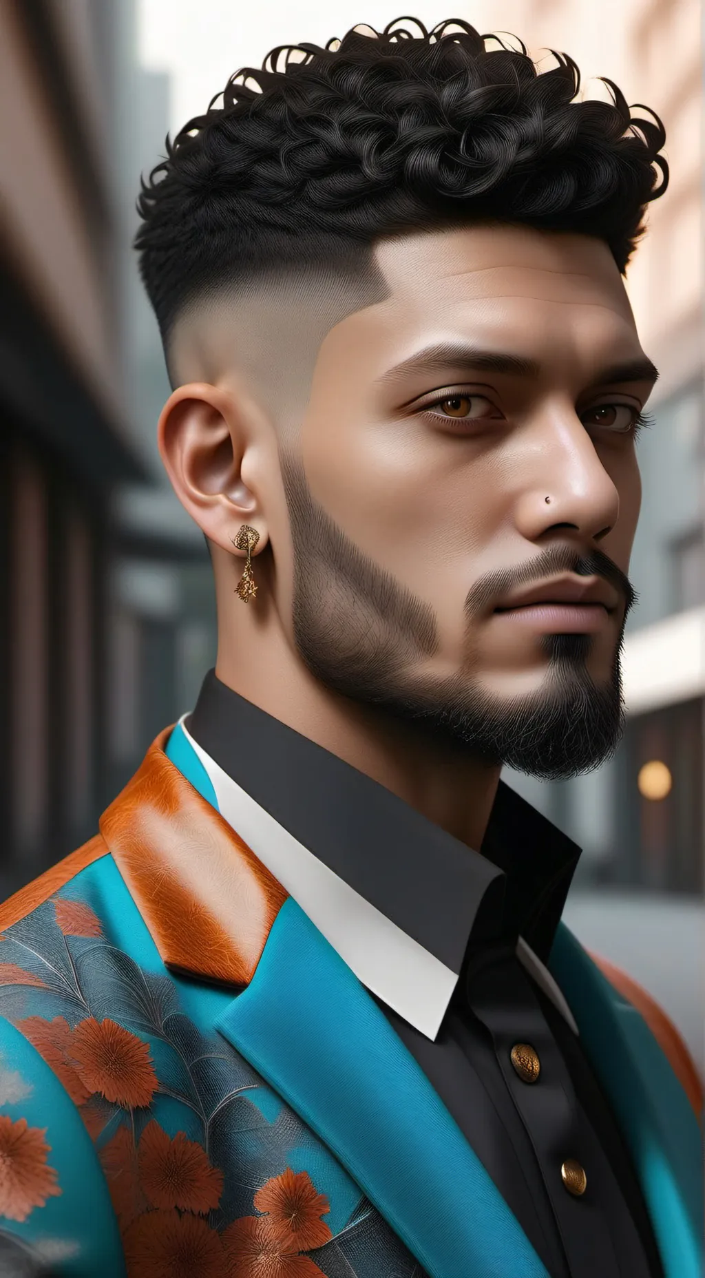 ai character: Low taper fade background