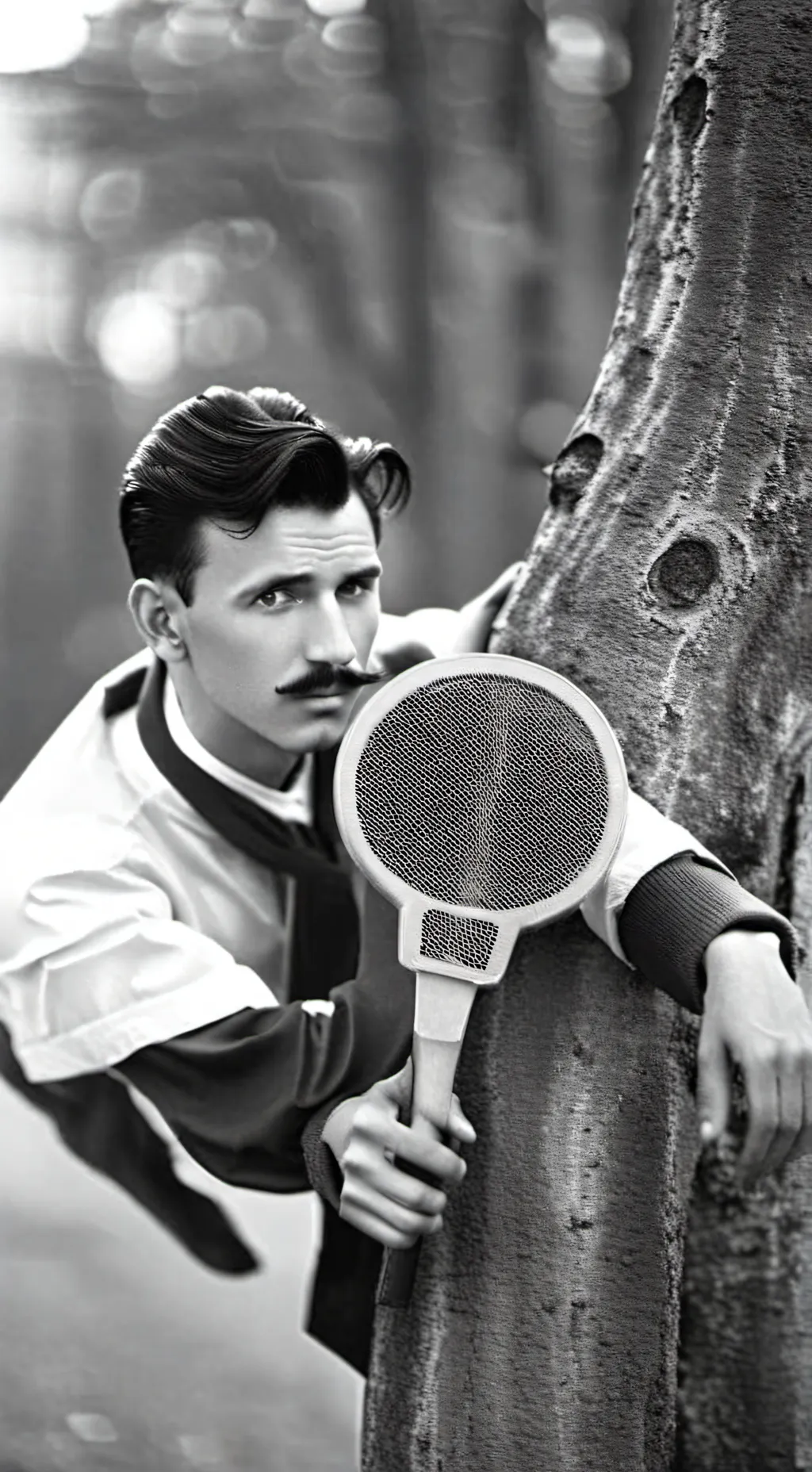 ai character: nicola tesla  background