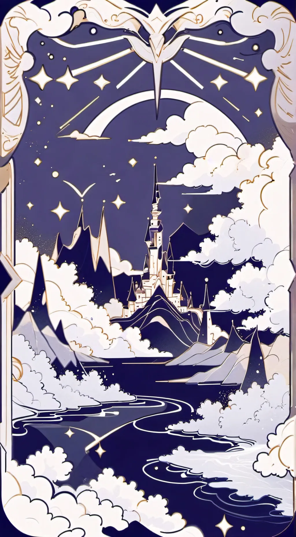 ai character: Moon flower background