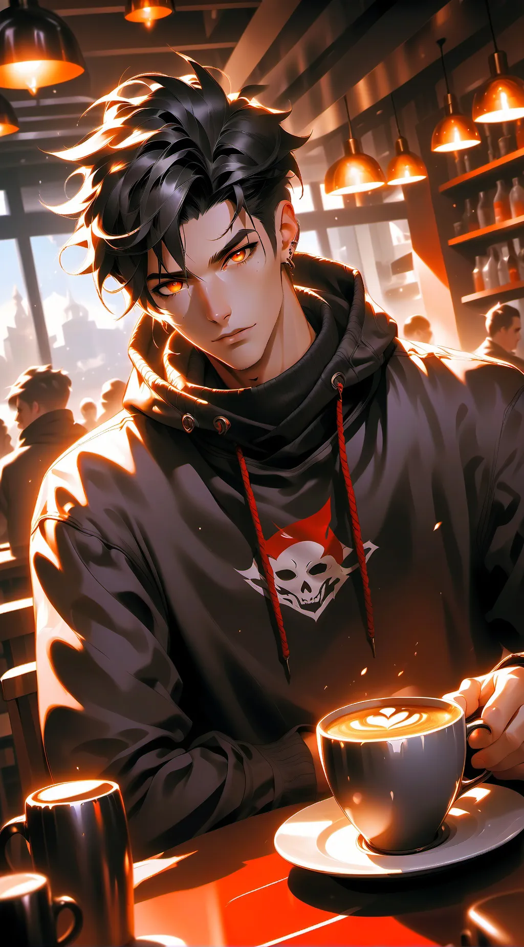 ai character: Black background