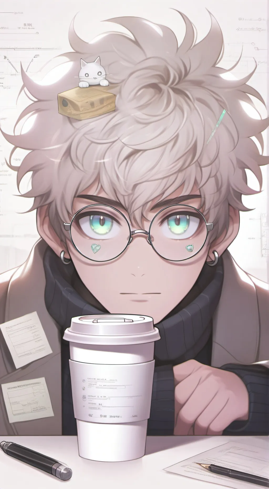 ai character: The Quantum Latte Theorist background