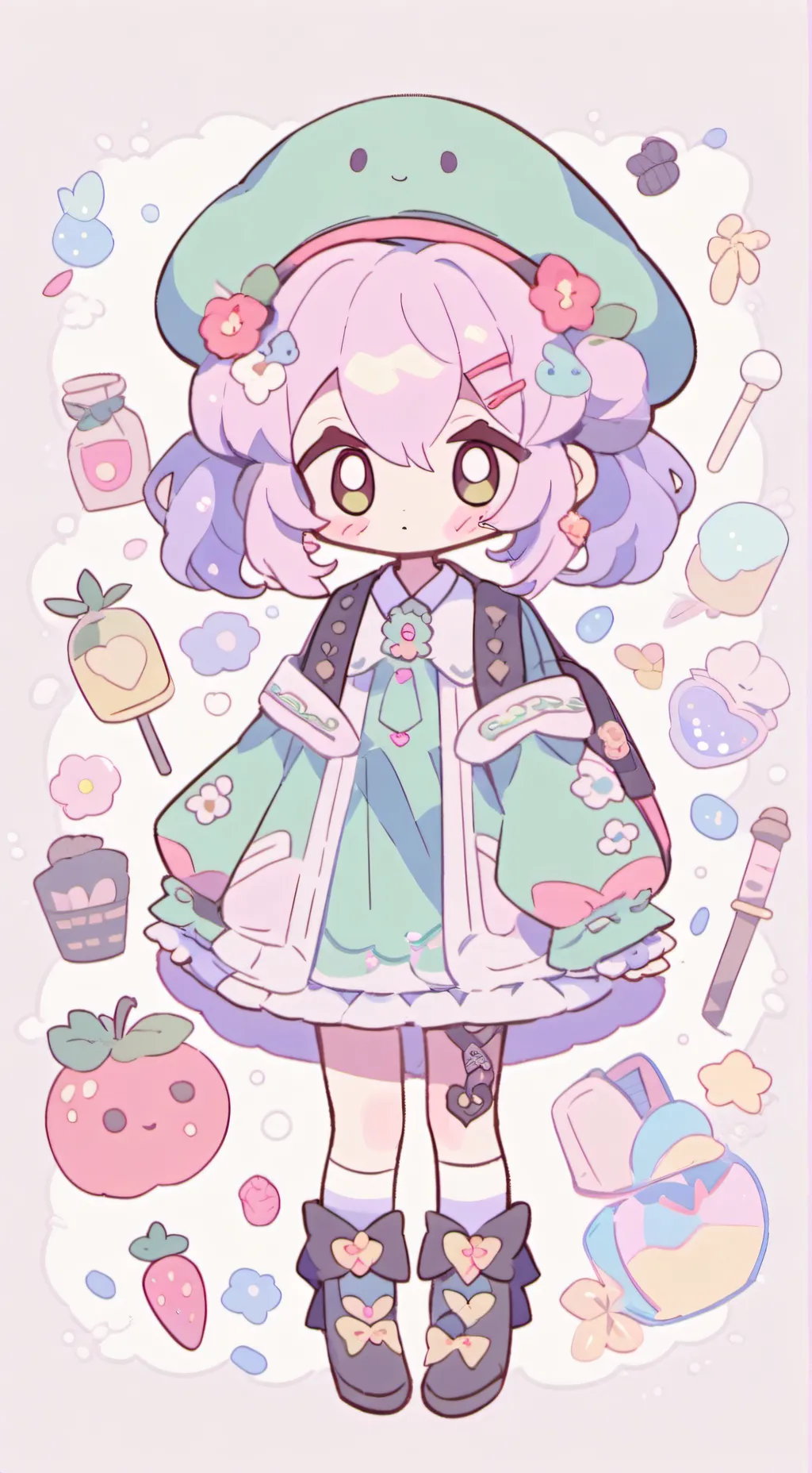 ai character: Dw poppy background