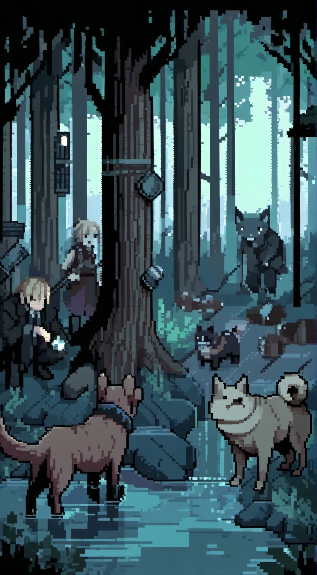 ai character: smiling critters  background