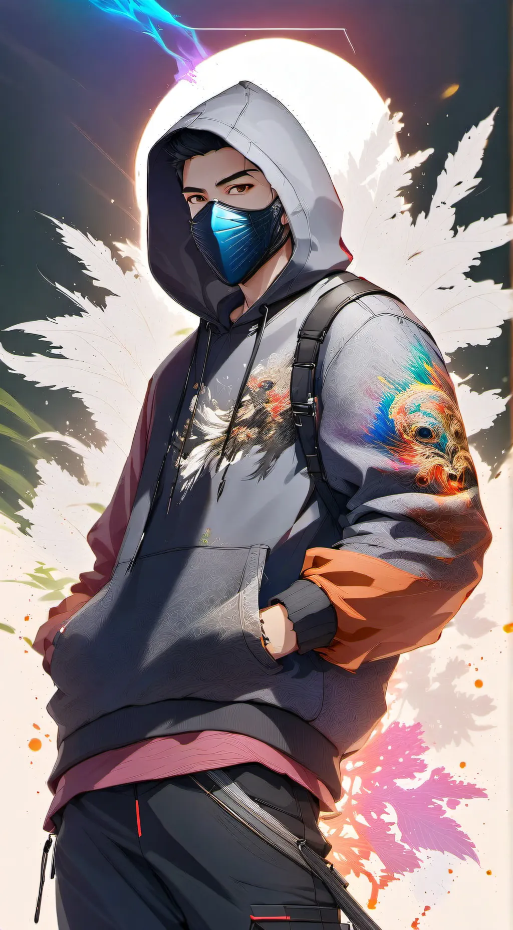 ai character: Rainbow Demon background