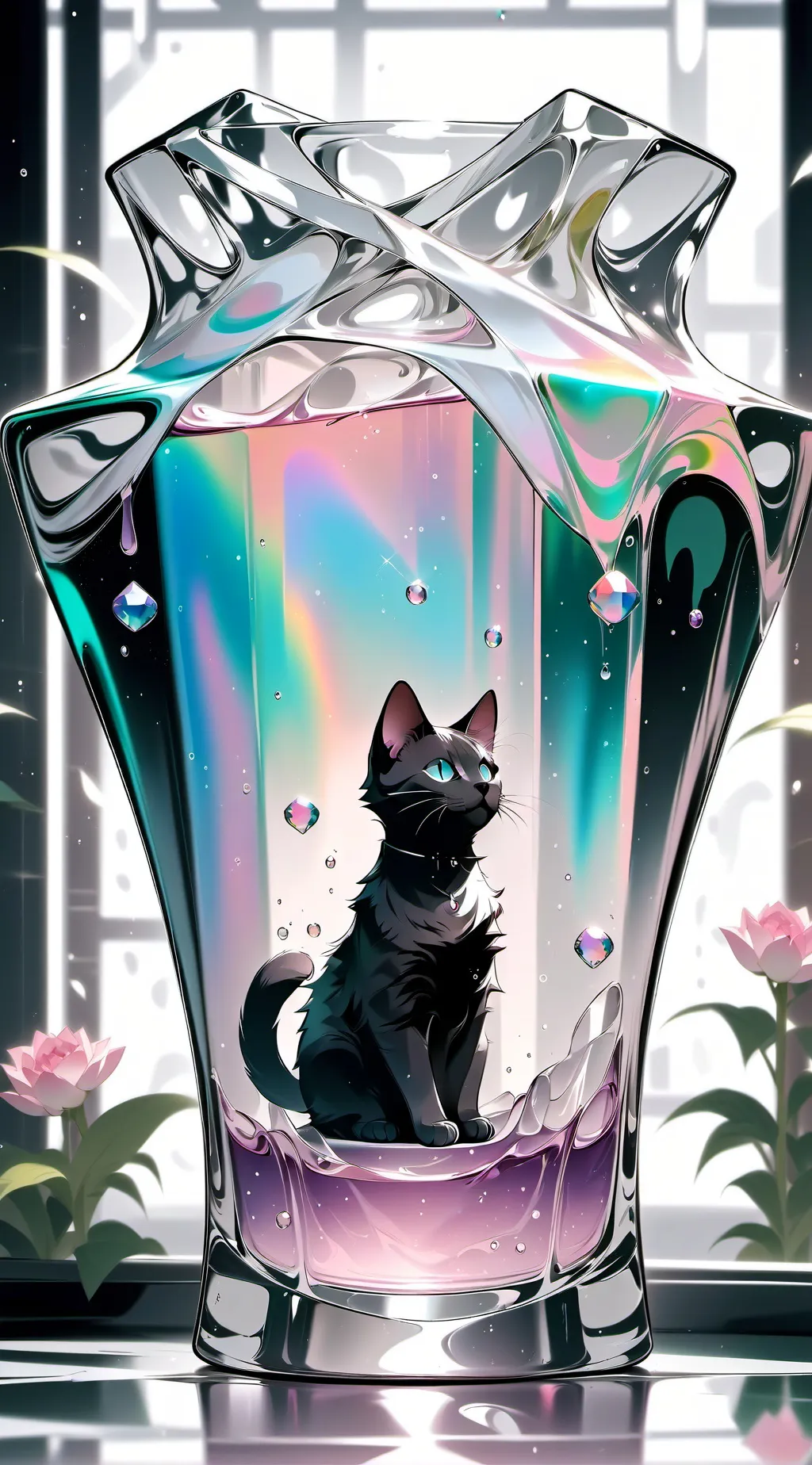 ai character: Dandy world cat background