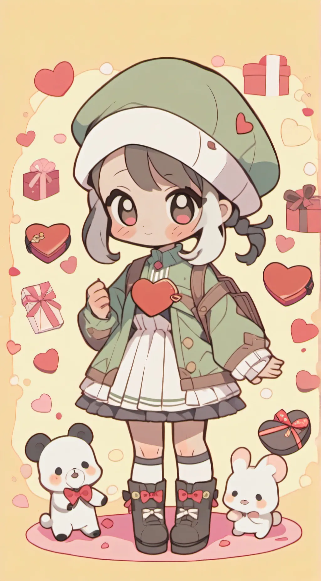 ai character: Cod (valentines) background