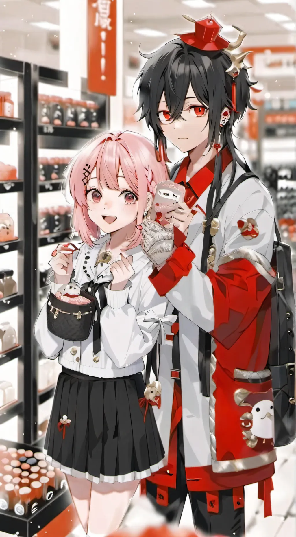 ai character: Aqua and Ruby  background