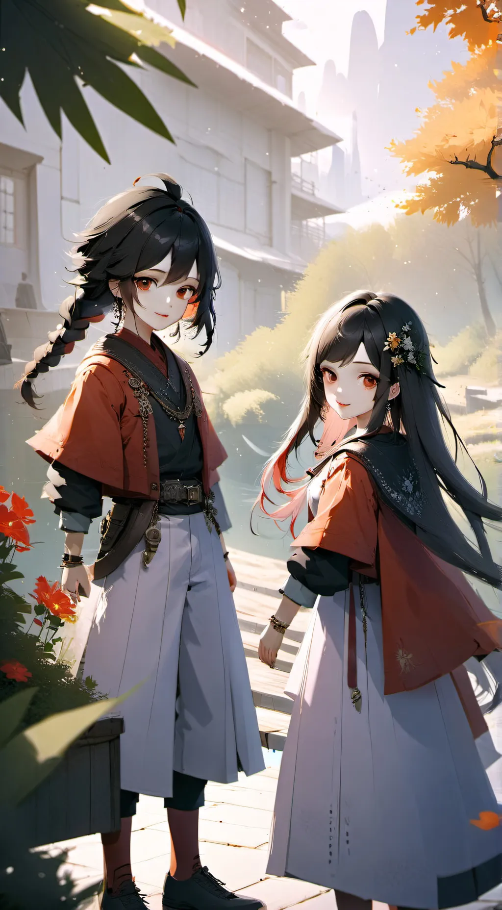 ai character: Jake and ruby👍 background